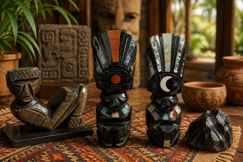 Amérique Précolombienne – Sculptures en Obsidienne