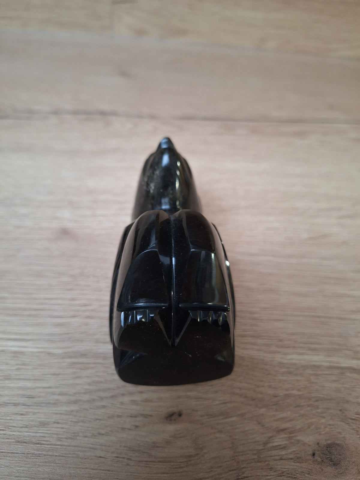 Statuette Guerrier Aztèque en Obsidienne Dorée – Mexique – 15 cm