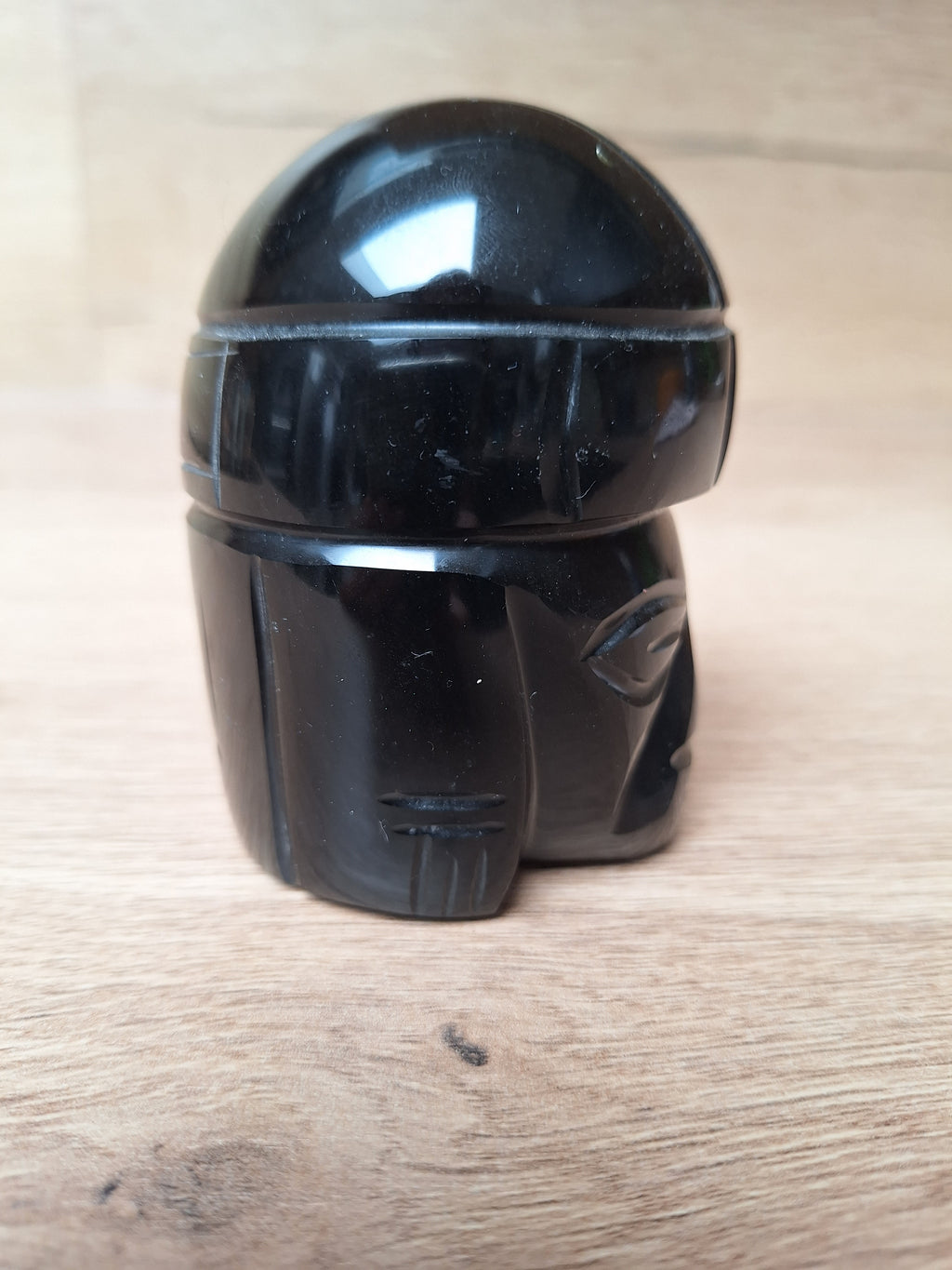 Reproduction Tête Olmèque en Obsidienne, Mexique, Artisanat Amérindien