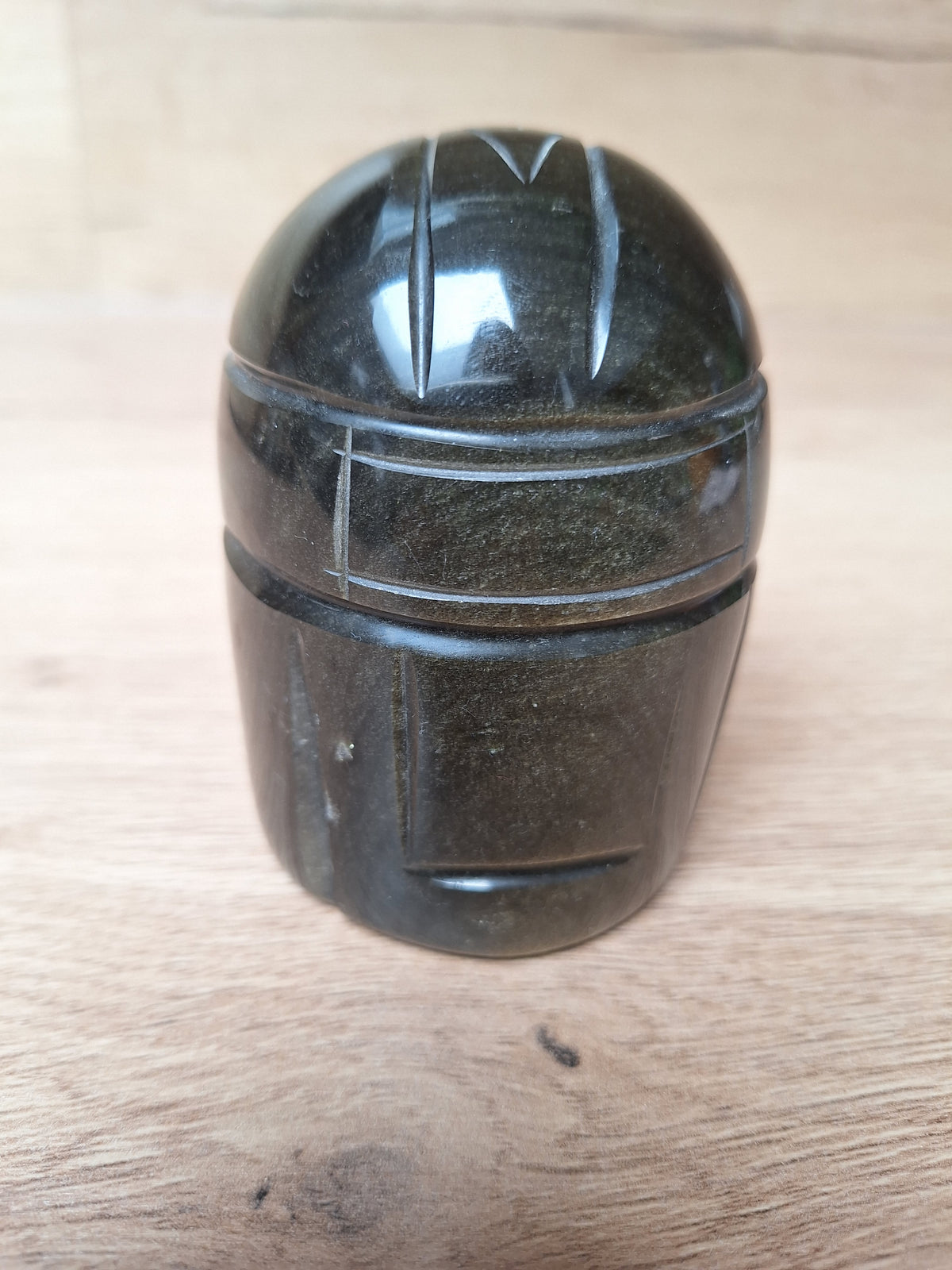 Reproduction Tête Olmèque en Obsidienne, Mexique, Artisanat Amérindien