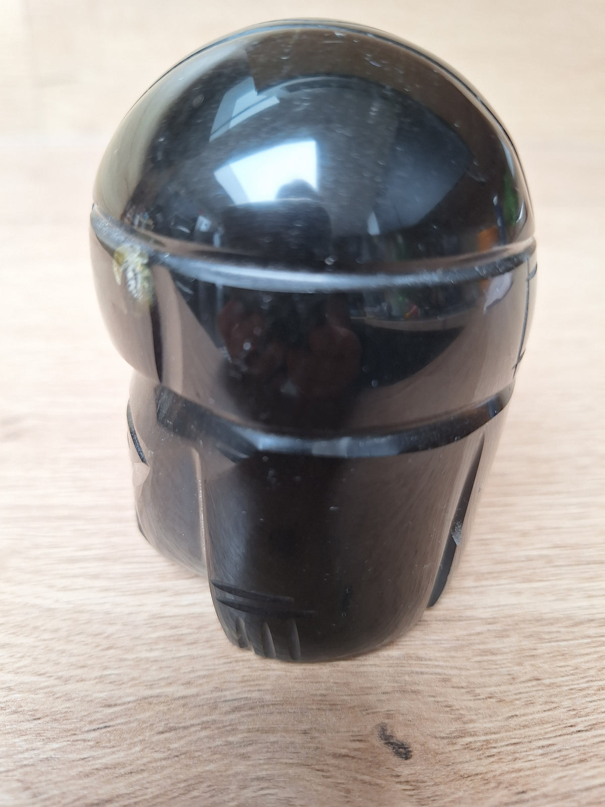 Reproduction Tête Olmèque en Obsidienne, Mexique, Artisanat Amérindien