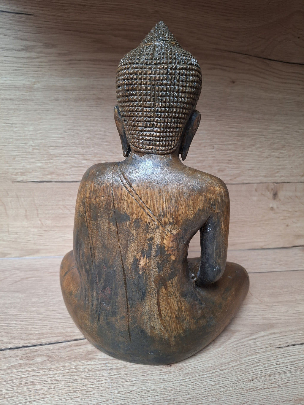 Bouddha en méditation en bois sculpté – Art khmer – Cambodge