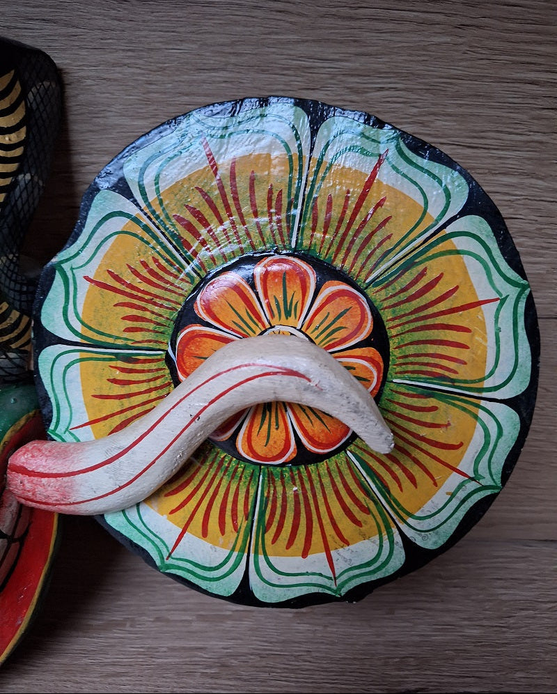 Grand masque Naga Raksha – Démon Cobra – Bois sculpté peint – Sri Lanka – 50 cm