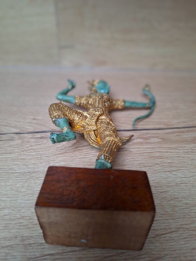 Prince Rama à l’arc – Sculpture thaïlandaise en bronze – 27 cm