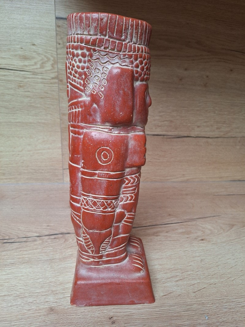 Guerrier Atlante de Tula en terre cuite – Sculpture Toltèque – Mexique – 35 cm