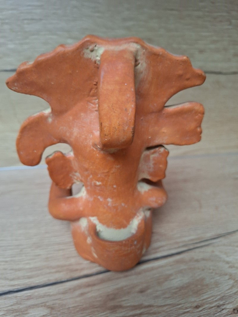 Statuette de chef guerrier – Art précolombien d’inspiration zapotèque – Terre cuite polychrome