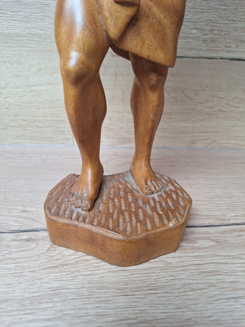 Grande sculpture africaine en bois de Kambala – Porteur – Signée / gravée ART TATI