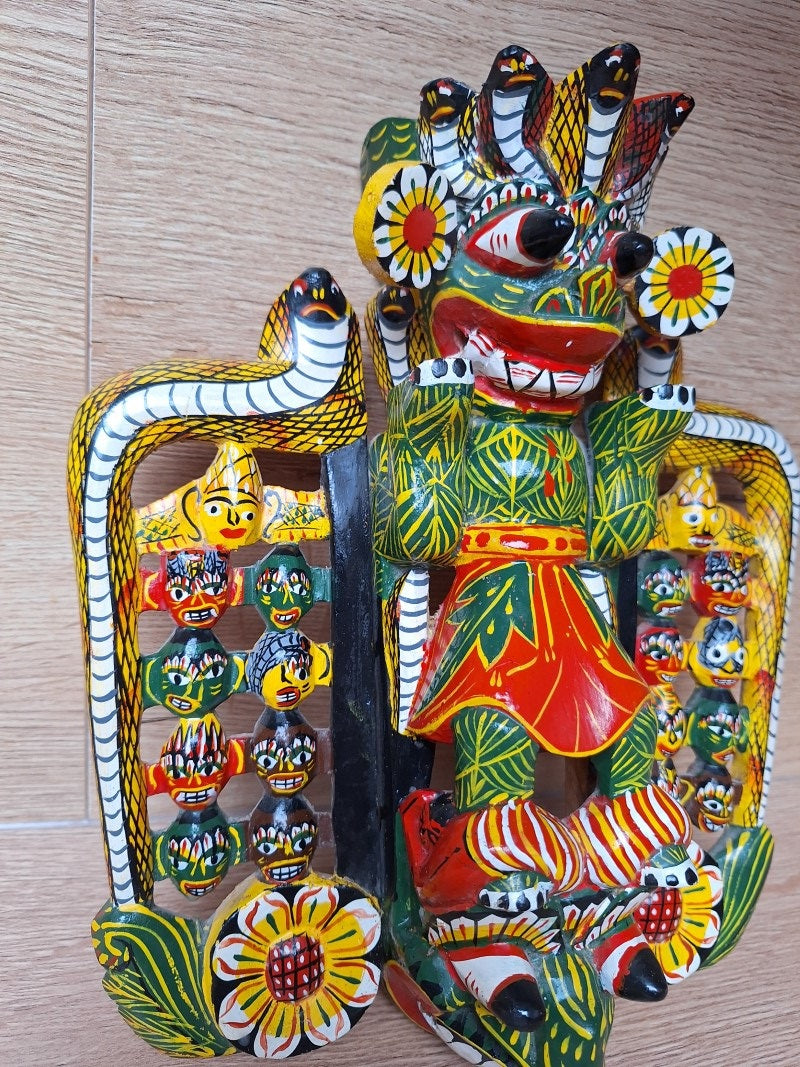 Masque Maha Kola – Les 18 Sanni – Sanni Yakuma – Art traditionnel du Sri Lanka