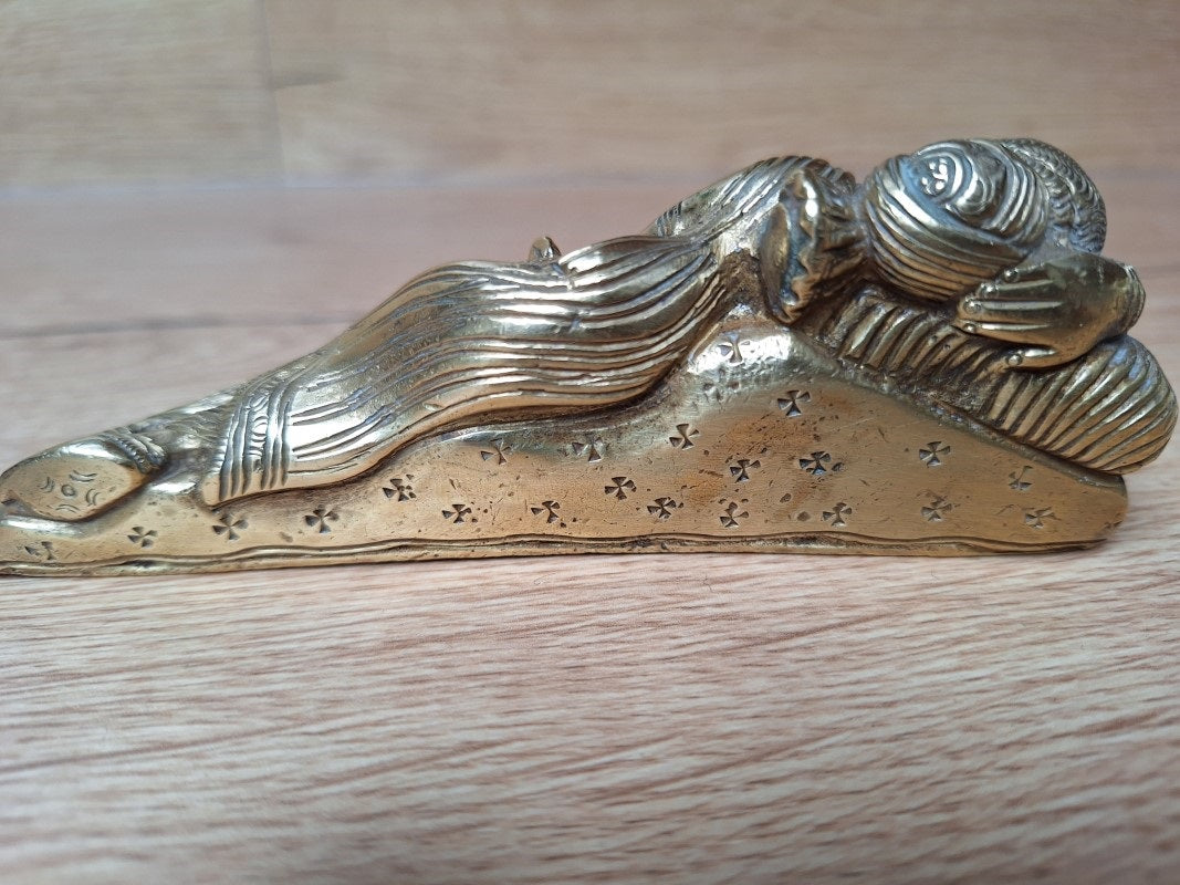 Yashoda allaitant Krishna – Statuette en bronze – Hindouisme, Inde