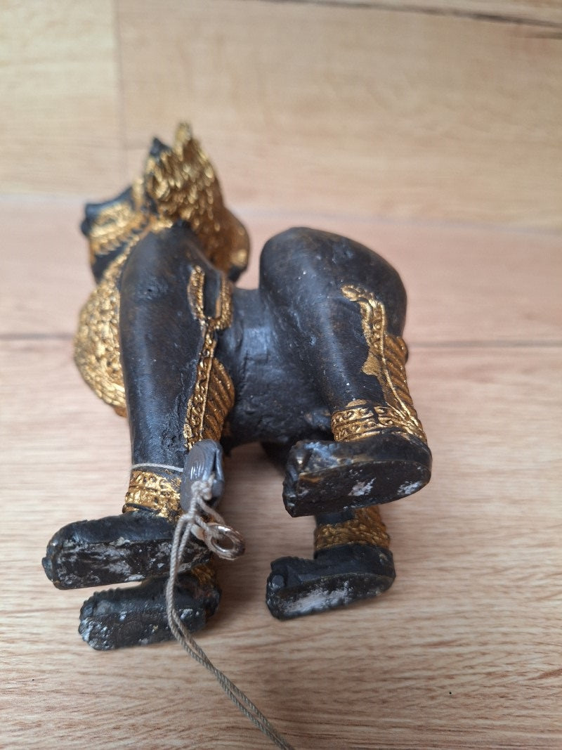 Lion Singha thaïlandais en bronze doré – Gardien protecteur de temple – Thaïlande