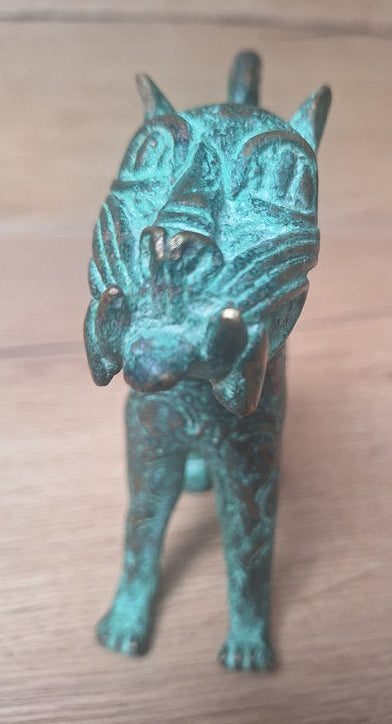 Léopard du Bénin en bronze – Sculpture africaine – Art du Royaume du Bénin