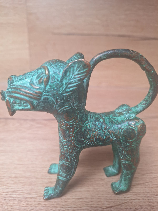 Léopard du Bénin en bronze – Sculpture africaine – Art du Royaume du Bénin