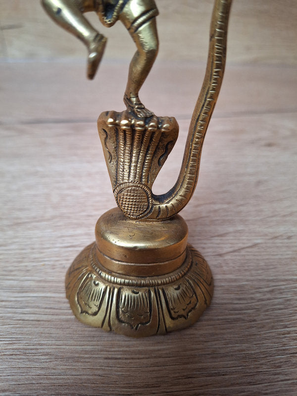 Krishna dansant sur Kaliya – Statue hindoue en laiton – Inde