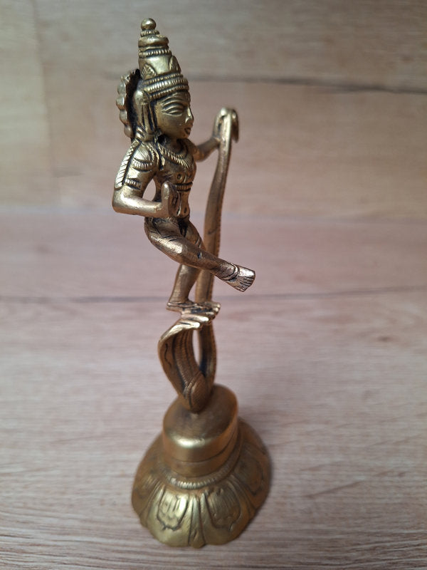 Krishna dansant sur Kaliya – Statue hindoue en laiton – Inde