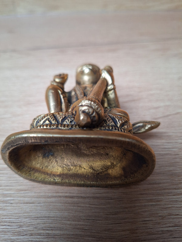 Statue de Hanuman en bronze – héros du Ramayana - Sculpture hindoue artisanale