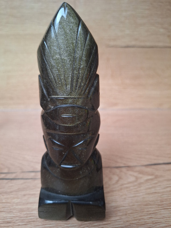 Paire de sculptures en obsidienne noire – Figures mésoaméricaines – Mexique