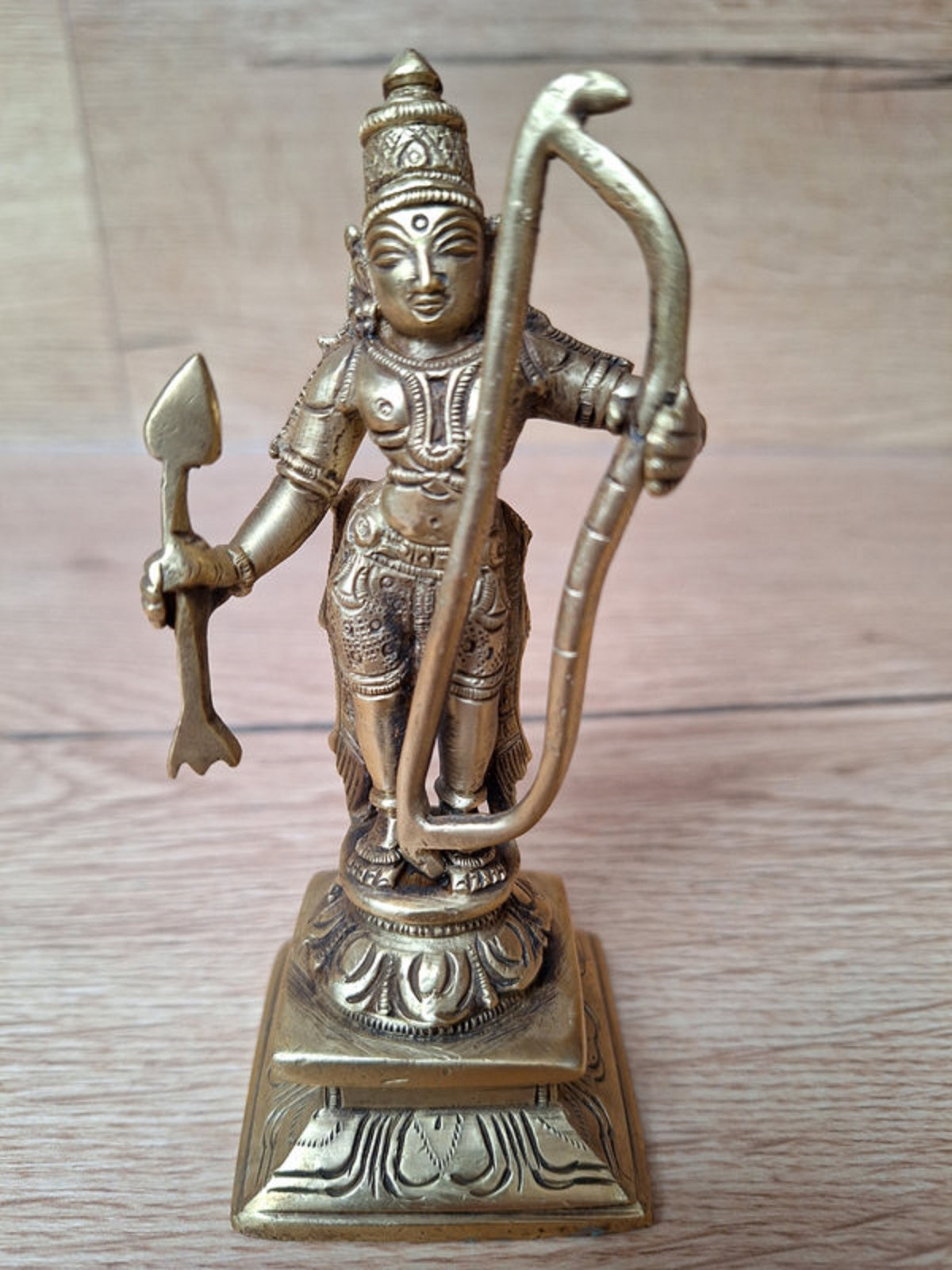 Sri Rama avec arc Kodanda – Statue en laiton massif – Divinité hindoue – Inde