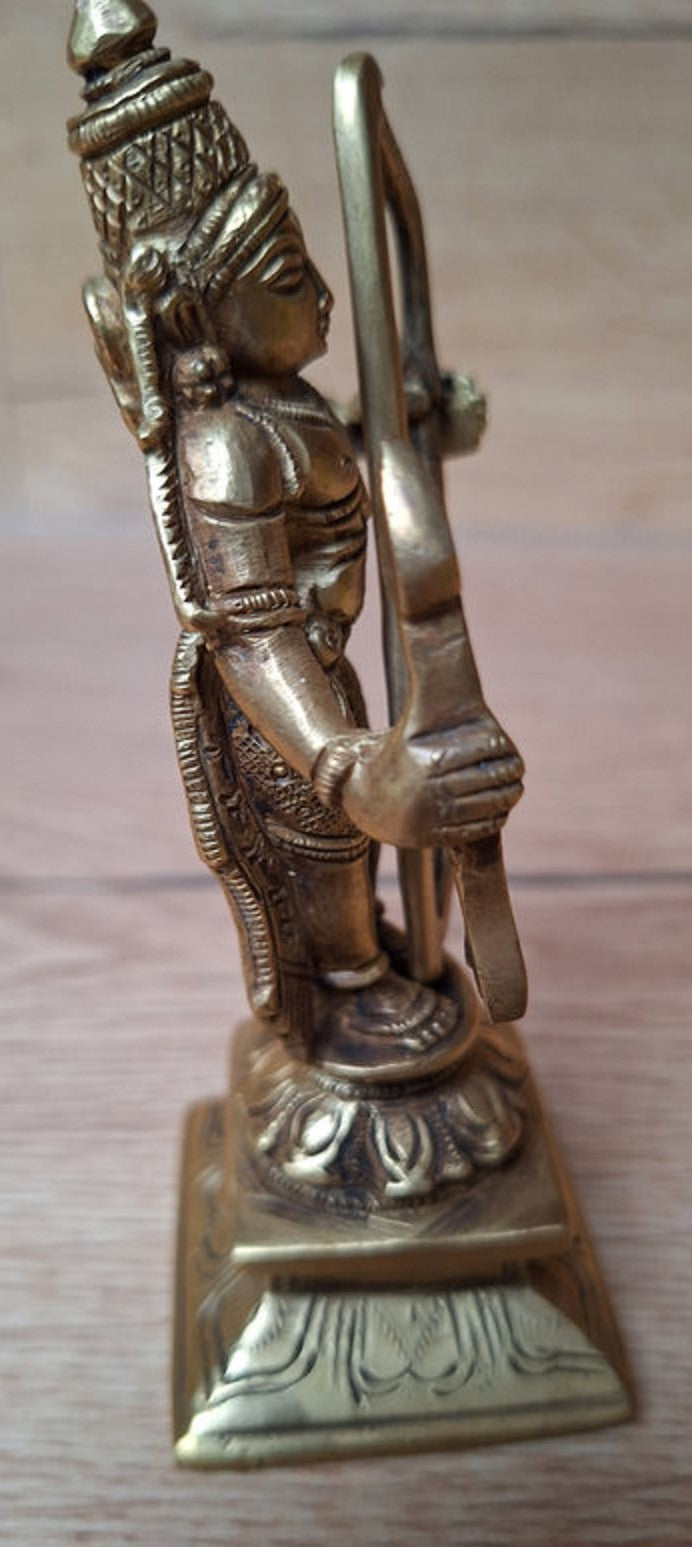 Sri Rama avec arc Kodanda – Statue en laiton massif – Divinité hindoue – Inde