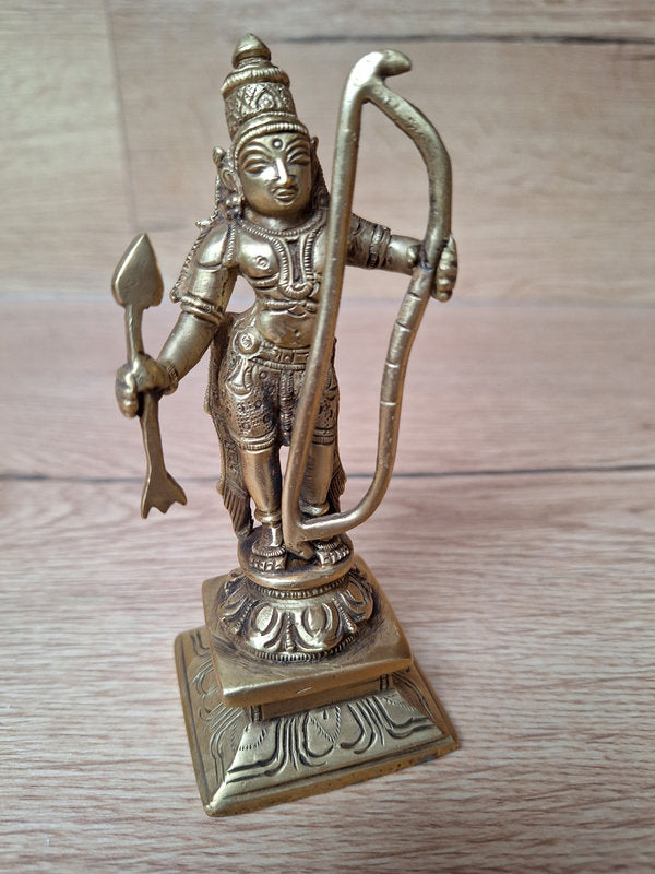 Sri Rama avec arc Kodanda – Statue en laiton massif – Divinité hindoue – Inde