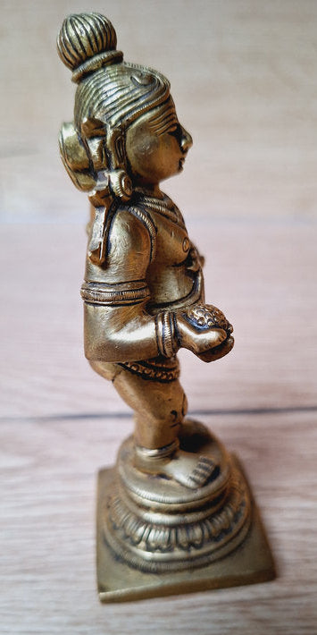 Laddu Gopal – Krishna Enfant en laiton massif – Statue Divinité hindoue, Inde, Asie.