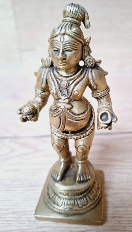 Laddu Gopal – Krishna Enfant en laiton massif – Statue Divinité hindoue, Inde, Asie.
