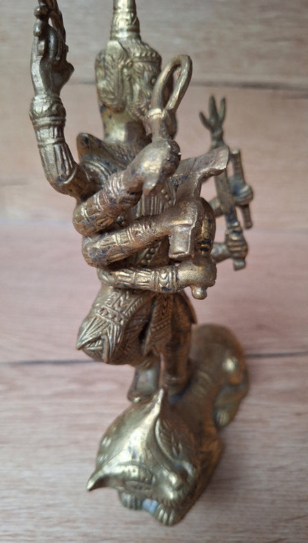 Statue de Tossakan (Thotsakan) en laiton massif – Roi-démon du Ramakien – Art thaïlandais