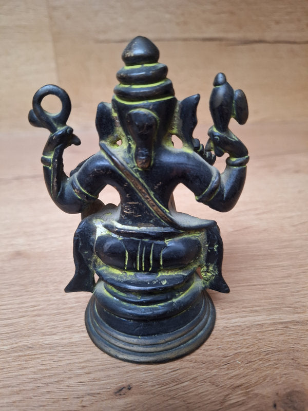 Ganesh en brGanesh ancien en bronze massif – Statue indienne Vintage – Ganesha à quatre brasonze massif – 1 kg – Statue indienne ancienne Vintage – Artisanat traditionnel - Inde