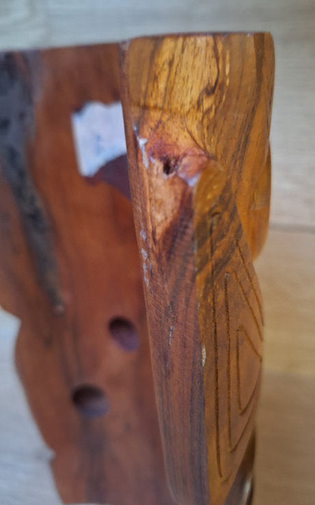 Masque Tiki en bois sculpté – Artisanat indonésien – Inspiration océanienne – 27 cm