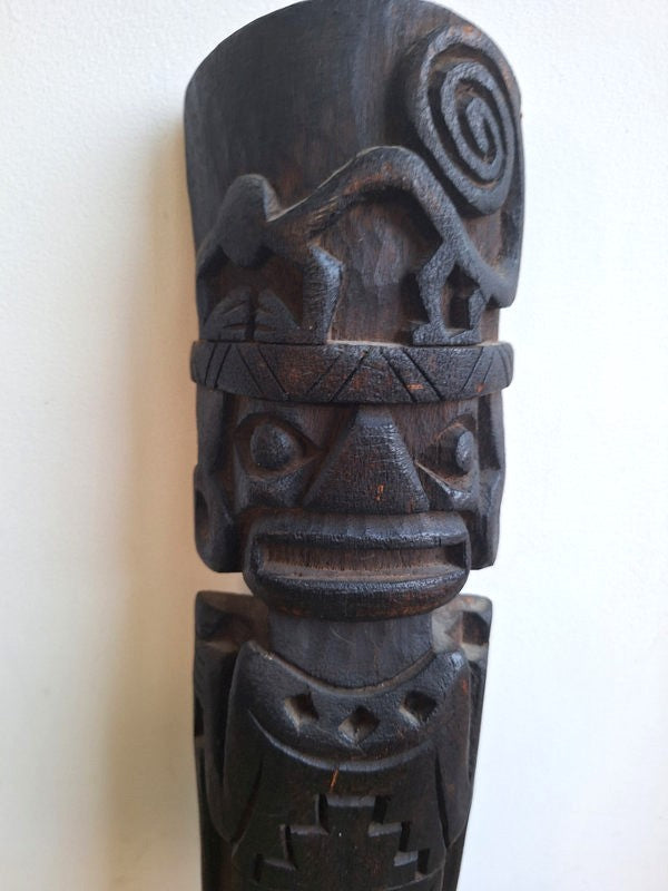 Grande statue Inca en bois de Chonta – Divinité des Graines – 50 cm – Art andin