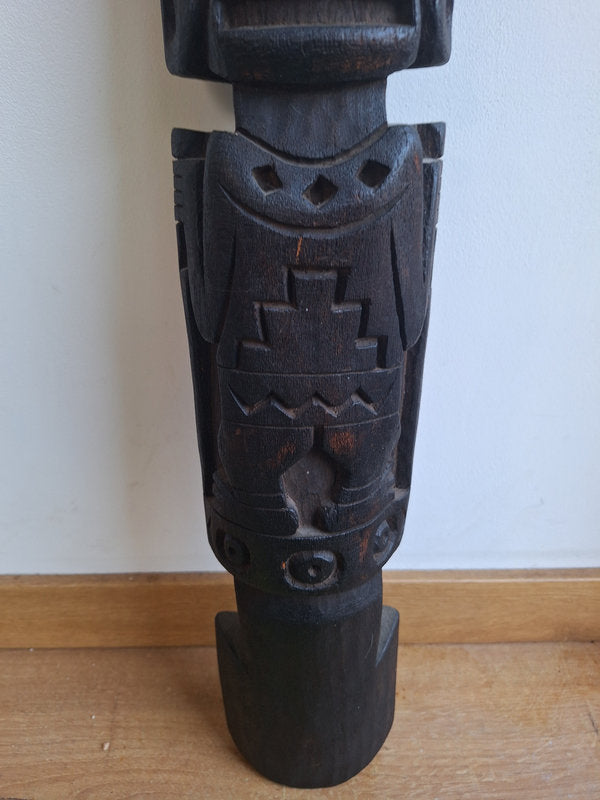 Grande statue Inca en bois de Chonta – Divinité des Graines – 50 cm – Art andin
