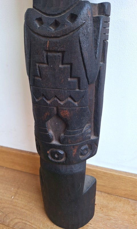 Grande statue Inca en bois de Chonta – Divinité des Graines – 50 cm – Art andin