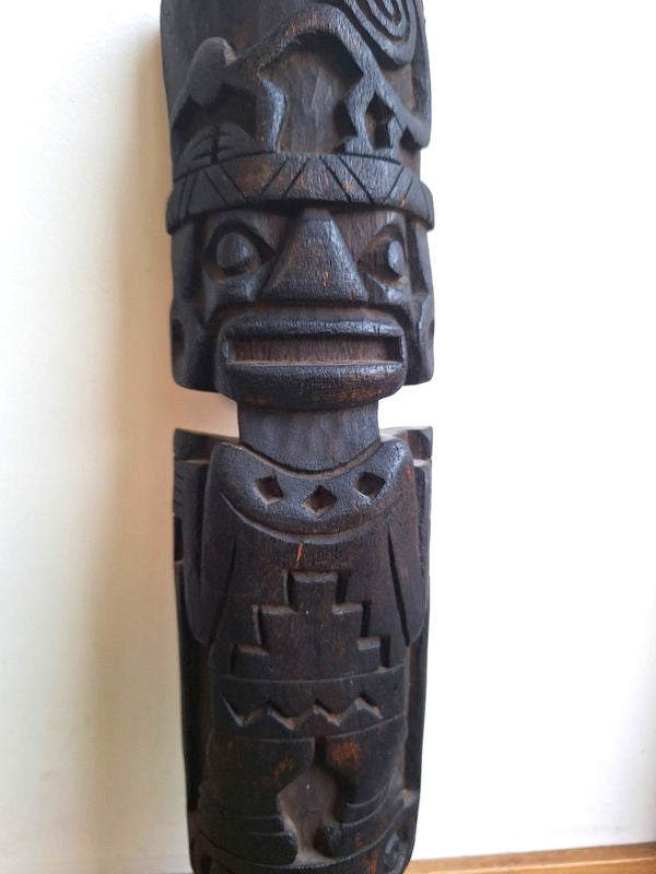 Grande statue Inca en bois de Chonta – Divinité des Graines – 50 cm – Art andin