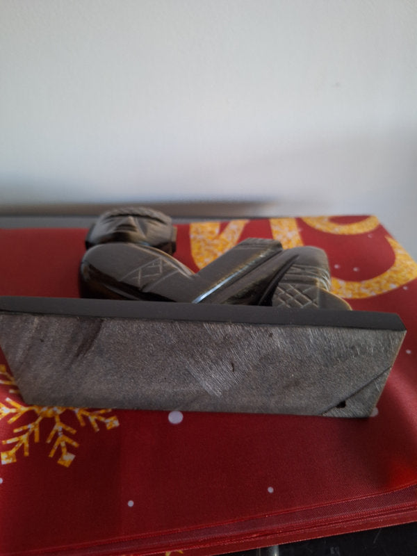 Chac Mool en Obsidienne et Mosaïque de Pierres – Sculpture Précolombienne Mexique 16 cm