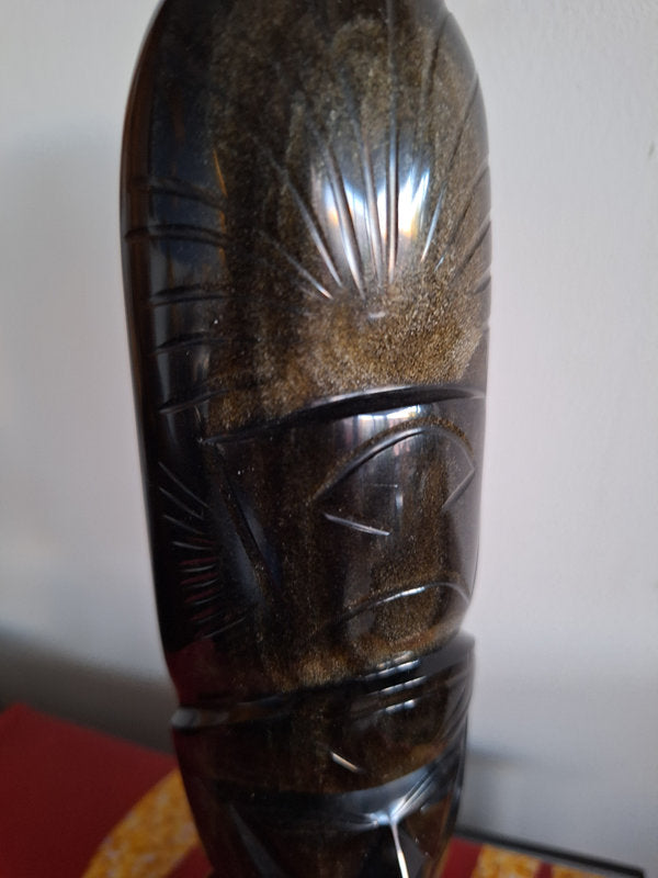 Sculpture en obsidienne – Dignitaire mésoaméricain – Mexique – 21,5 cm