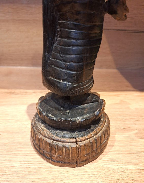 Grand Bouddha debout en bois massif sculpté – Statue Spirituelle Art d'Asie - 38cm