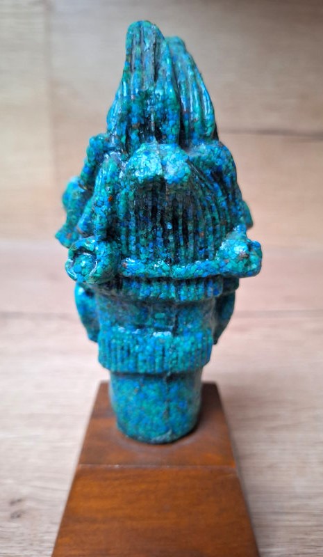 Buste de Pakal le Grand – Roi Maya de Palenque – Sculpture en Malachite composite 16 cm