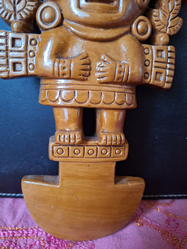 Tumi cérémoniel du Pérou – Sculpture en céramique – Art précolombien Chimú / Inca – 20 cm