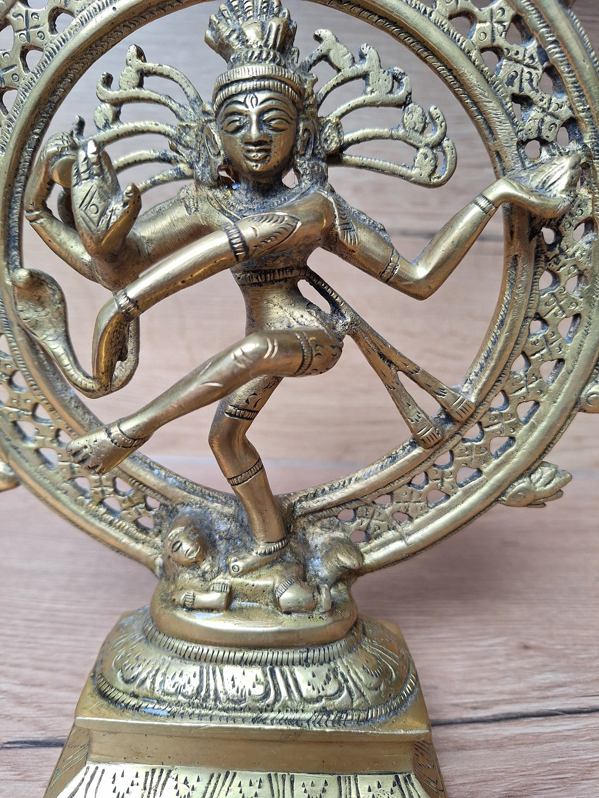 Shiva Nataraja en bronze/laiton – Dieu hindou de la danse cosmique – Inde – 24 cm