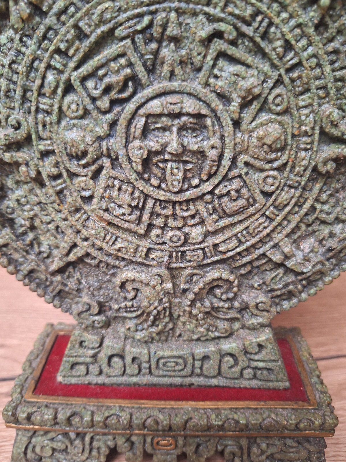 Pierre du Soleil Aztèque – Original Zarebski – Malachite – Mexique – Vintage
