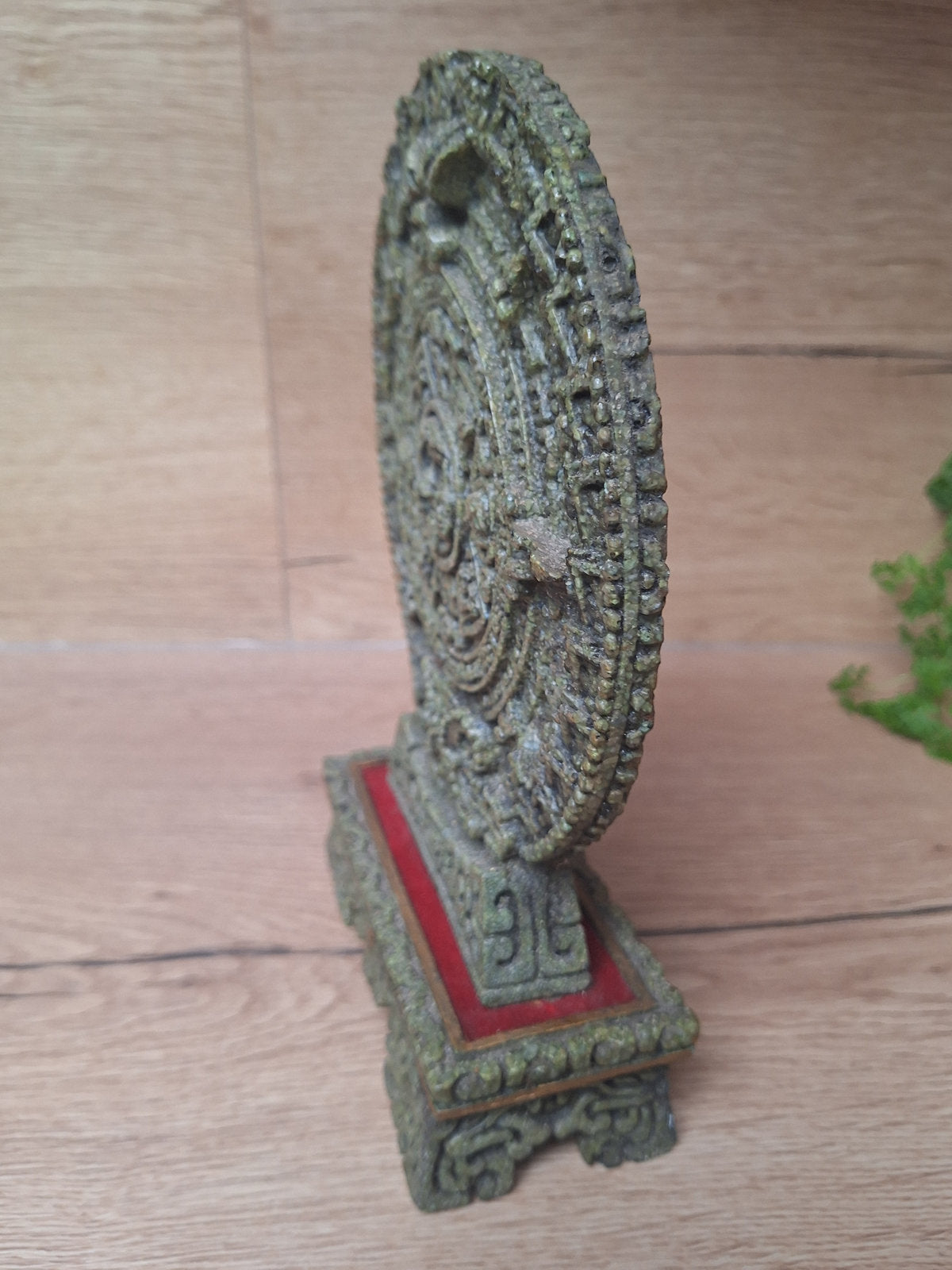 Pierre du Soleil Aztèque – Original Zarebski – Malachite – Mexique – Vintage