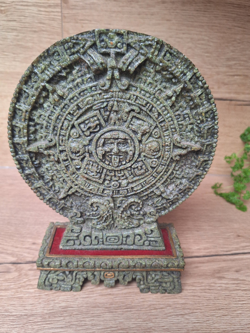 Pierre du Soleil Aztèque – Original Zarebski – Malachite – Mexique – Vintage