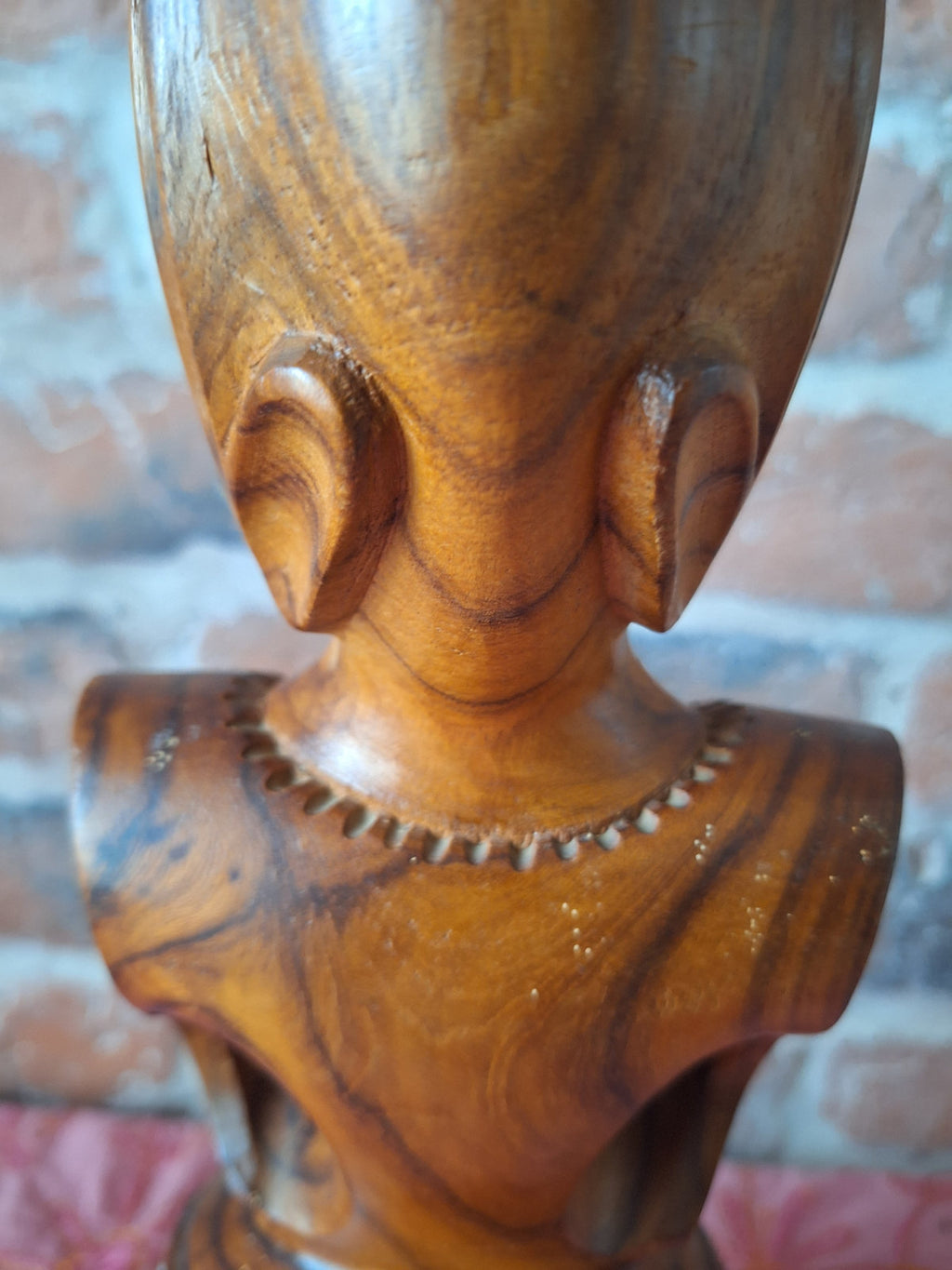 Couple de Tiki polynésiens vintage en bois sculpté – Homme & Femme – 36 cm