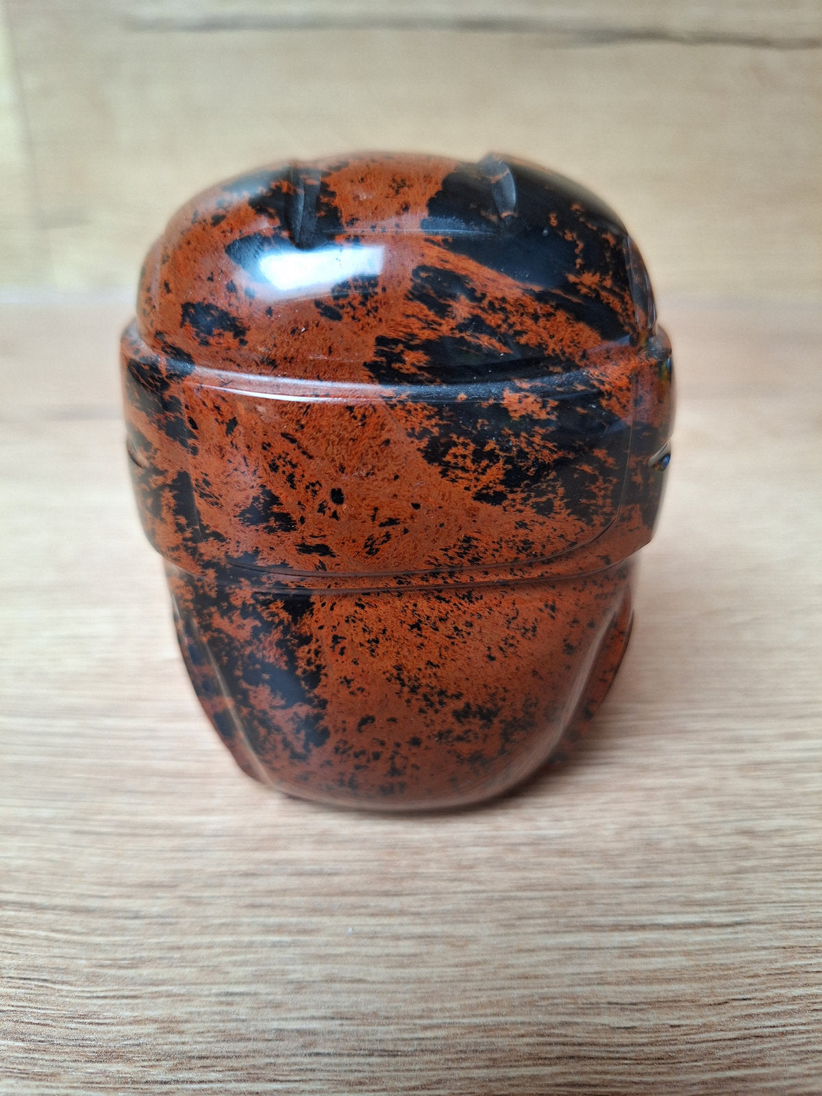 Sculpture Tête Olmèque en Obsidienne Acajou - Art Précolombien Mésoaméricain Poli - Mexique