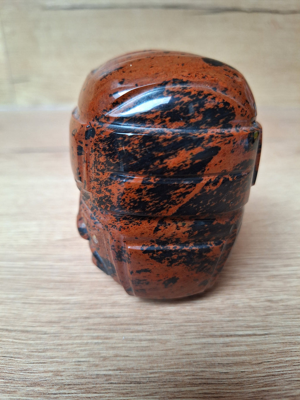 Sculpture Tête Olmèque en Obsidienne Acajou - Art Précolombien Mésoaméricain Poli - Mexique