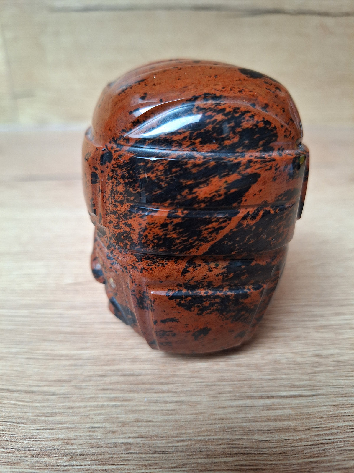Sculpture Tête Olmèque en Obsidienne Acajou - Art Précolombien Mésoaméricain Poli - Mexique