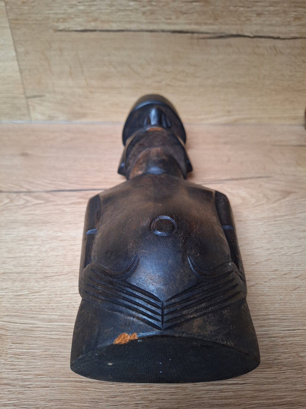 Grand Moaï de Rapa Nui avec Pukao – Bois sculpté et gravé – Île de Pâques – 40 cm