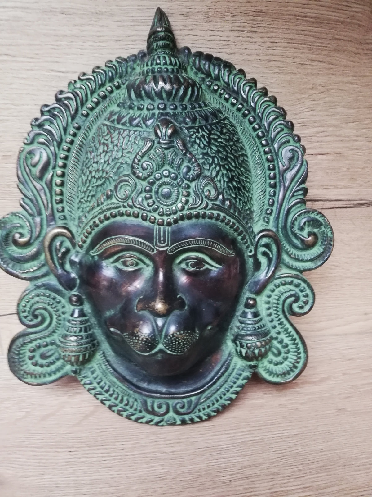 Masque Ancien du Seigneur Hanuman en Bronze, Divinité Hindou, Asie, Collection