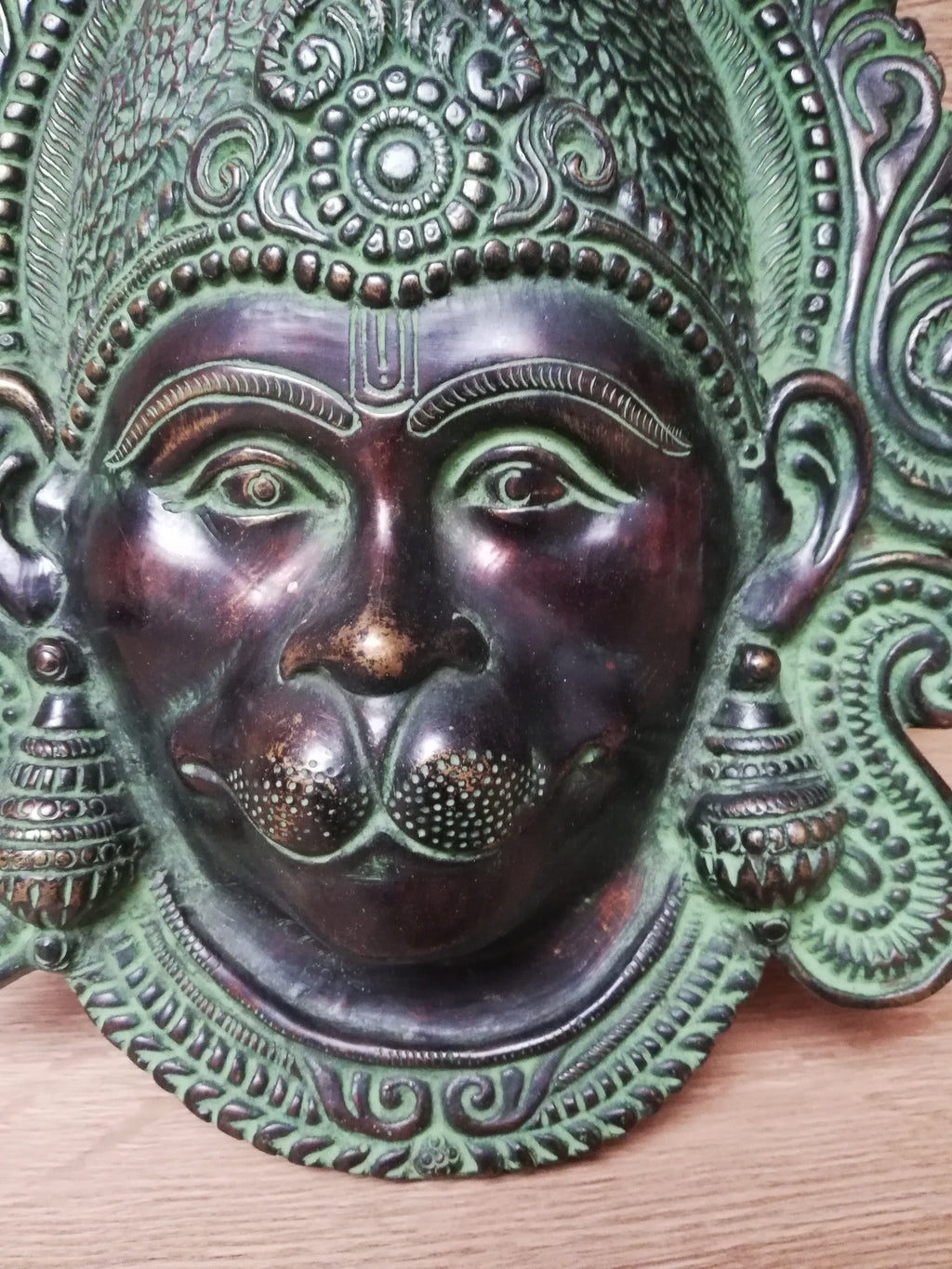 Masque Ancien du Seigneur Hanuman en Bronze, Divinité Hindou, Asie, Collection