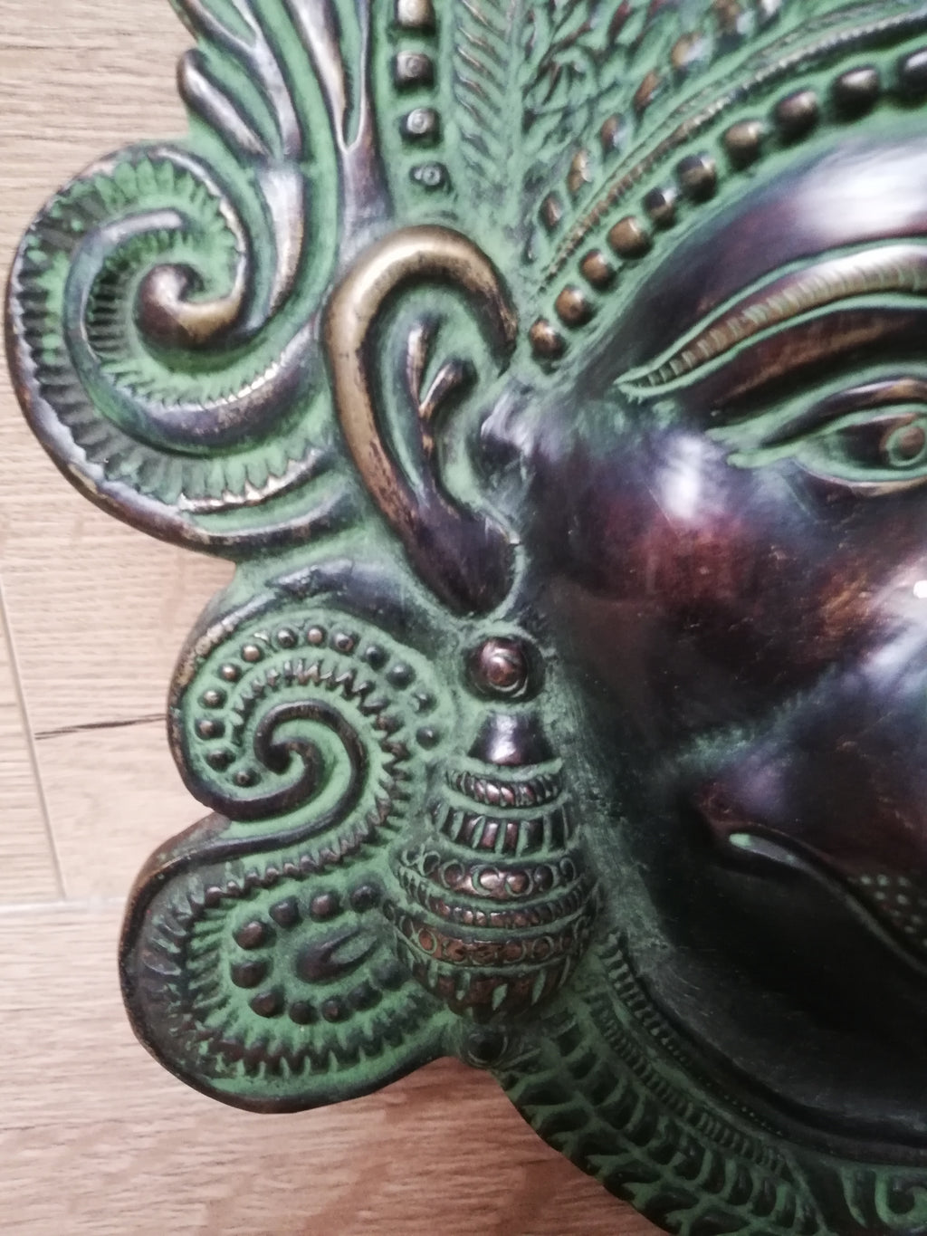 Masque Ancien du Seigneur Hanuman en Bronze, Divinité Hindou, Asie, Collection