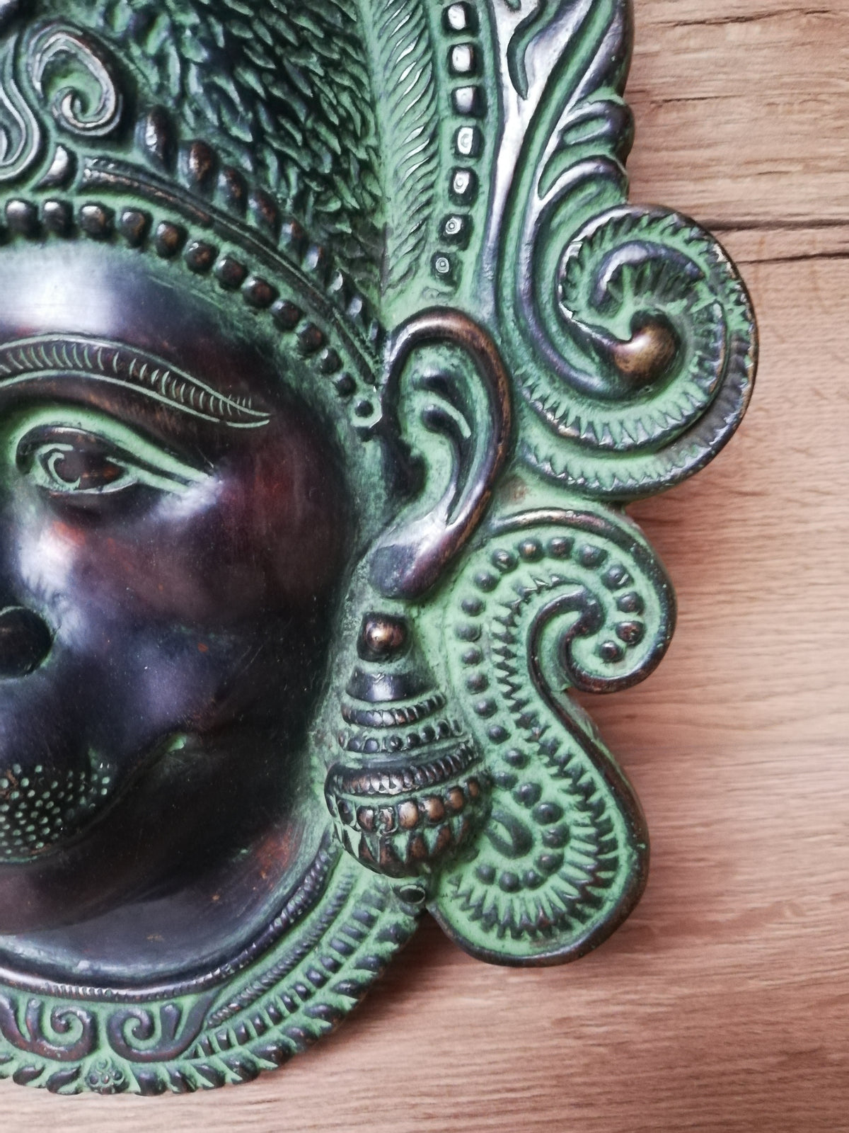 Masque Ancien du Seigneur Hanuman en Bronze, Divinité Hindou, Asie, Collection